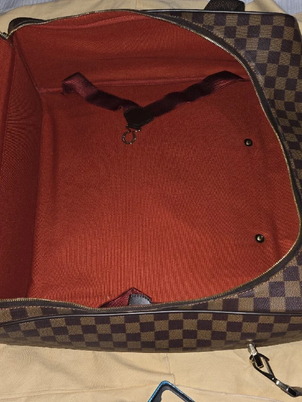 Louis Vuitton Brown Damier Check Luggage with Detachable Strap